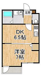 Fortuna打出浜 1DKの間取図画像