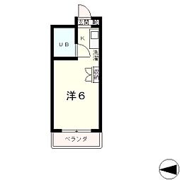 レジデンスウィズ ワンルームの間取図画像