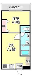 PreciousOne 1DKの間取図画像