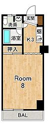 シャトーエスポワール 1Kの間取図画像