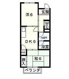 ビザビ2 2DKの間取図画像