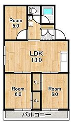 グレイス堅田 3LDKの間取図画像