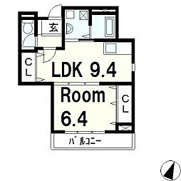 ペルーラ 1LDKの間取図画像
