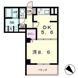 KDXレジデンス南草津 1DKの間取図画像