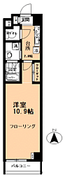 エバグリーンハウス 1Kの間取図画像