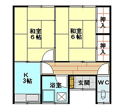 さつき荘 2DKの間取図画像