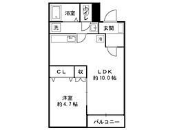 セレーノカーサ 1LDKの間取図画像