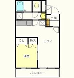 フォレストブリーズ 1LDKの間取図画像