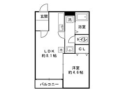 アルコバレーノ 1LDKの間取図画像