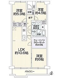 パレ平塚すみれ平四番館 3LDKの間取図画像