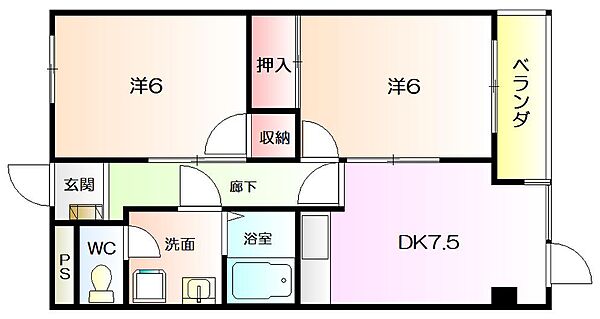 カノークススリーSマンション 302｜大阪府堺市堺区五条通(賃貸マンション2DK・3階・41.00㎡)の写真 その2