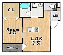 sunny cocoIII  ｜ 滋賀県東近江市ひばり丘町（賃貸アパート1DK・2階・38.00㎡） その2