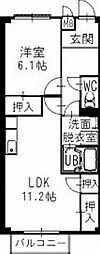 グランピュア 1LDKの間取図画像