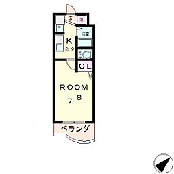 アース・マーシーマンション 1Kの間取図画像