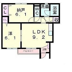 シェソワポプリ 2LDKの間取図画像