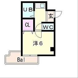 メゾン蔵 1Kの間取図画像