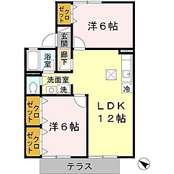 コンフォールK 2LDKの間取図画像