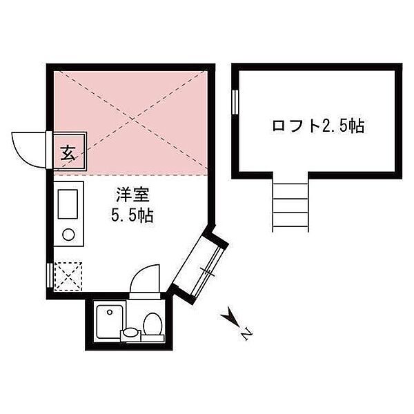 パストラル岩戸南 205｜東京都狛江市岩戸南(賃貸アパート1R・2階・15.01㎡)の写真 その2