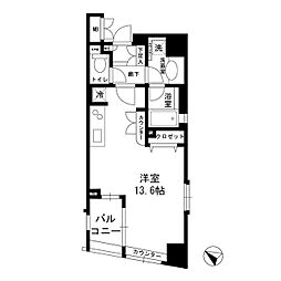 デュオ・スカーラ蒲田 ワンルームの間取図画像