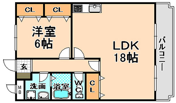 ローズハイツ ｜兵庫県伊丹市荒牧6丁目(賃貸マンション1LDK・2階・56.50㎡)の写真 その2