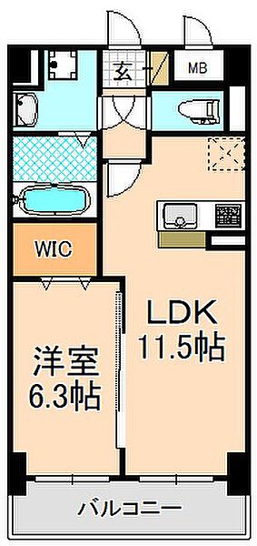 グラシス池尻 ｜兵庫県伊丹市池尻7丁目(賃貸マンション1LDK・2階・43.38㎡)の写真 その2