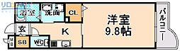 アドラブール 1Kの間取図画像