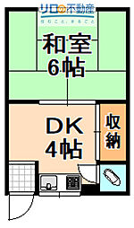 三宅文化 1DKの間取図画像