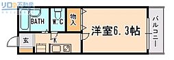 メゾンコウキ 1Kの間取図画像