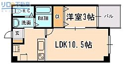 アザリア山本駅前 1LDKの間取図画像