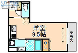 D-room西台 1Kの間取図画像