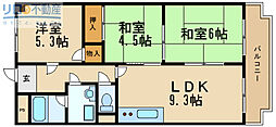 グランドハイツ栄伸 3LDKの間取図画像