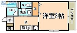 ルミエール売布 1Kの間取図画像