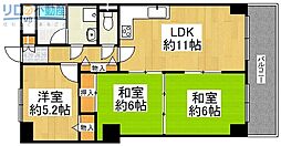 インペリアル花屋敷 3LDKの間取図画像