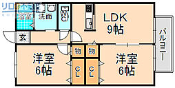 センチュリオン野間 2LDKの間取図画像