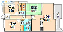 ヴィルトゥ武庫川 3LDKの間取図画像