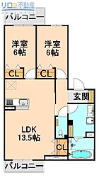 ロイヤルクラウン 2LDKの間取図画像