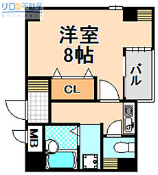 アクトアベンテ伊丹 1Kの間取図画像