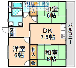 第二久保マンション 3DKの間取図画像