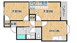 Lavida花屋敷 2DKの間取図画像