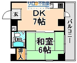 エクセレント伊丹 1DKの間取図画像