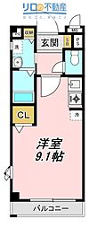 ローレル黒田 ワンルームの間取図画像