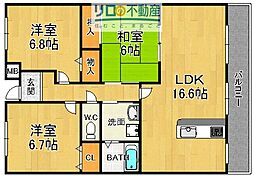 パティオ宝塚 3LDKの間取図画像