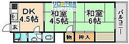 佐々木コーポ 2DKの間取図画像