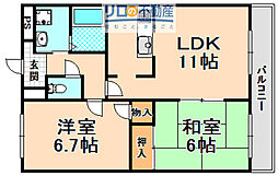 ディアハイツ 2LDKの間取図画像