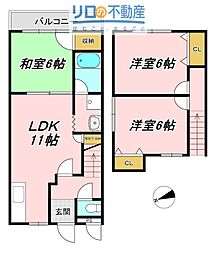 フライブルク瑞穂 3LDKの間取図画像