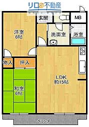 エスペランサ宝塚 2LDKの間取図画像