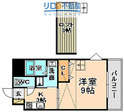 ラフィーネ伊丹3 1Kの間取図画像