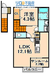 リヒトヴィラ 1SLDKの間取図画像