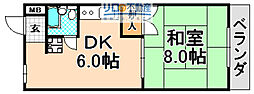 ソレイユ伊丹 1DKの間取図画像