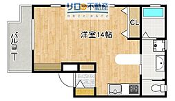 ソフィエル4 ワンルームの間取図画像